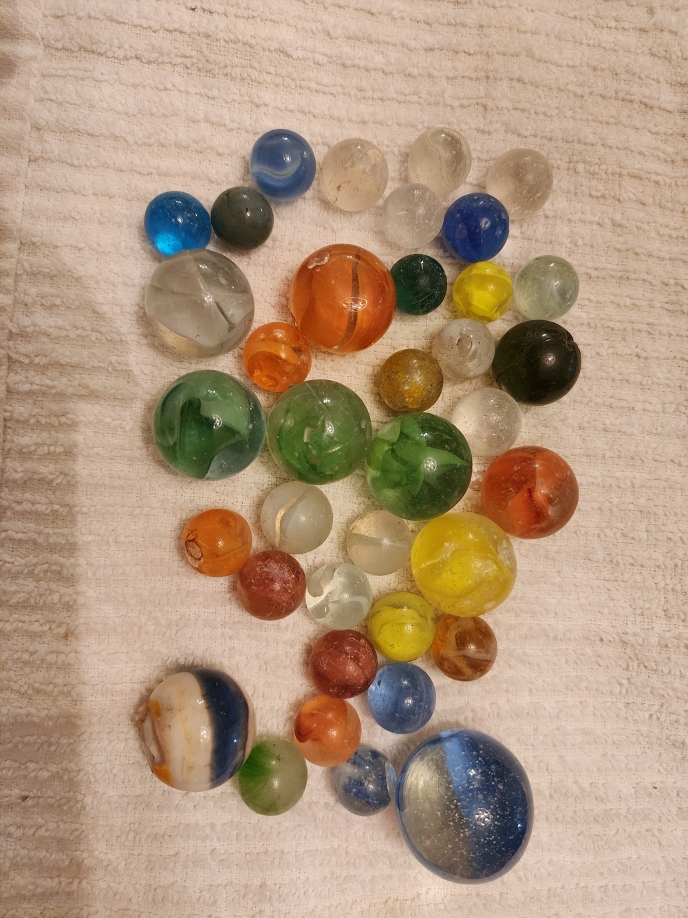 Vintage Mixed Glass Marbles - Multicolor Set